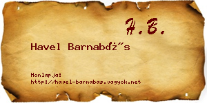 Havel Barnabás névjegykártya